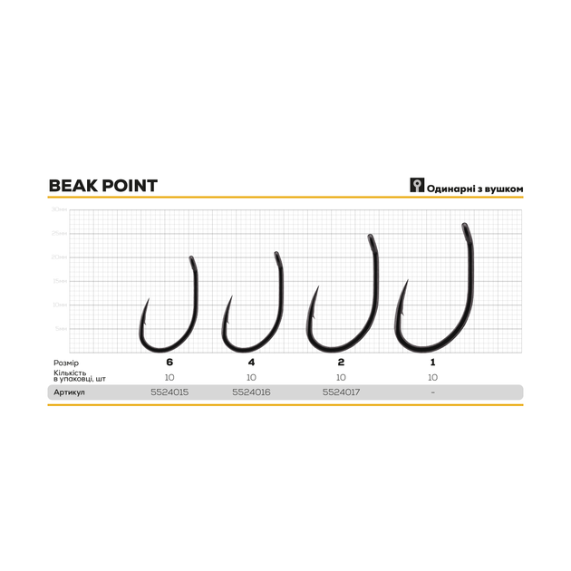 Гачок BKK Tournament Carp Beak Point №6(10шт) (201440) 5524015 - изображение 2