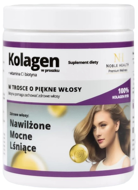 Suplement diety Noble Health Kolagen z biotyną i witaminą C 100 g (5906630600472) - obraz 1