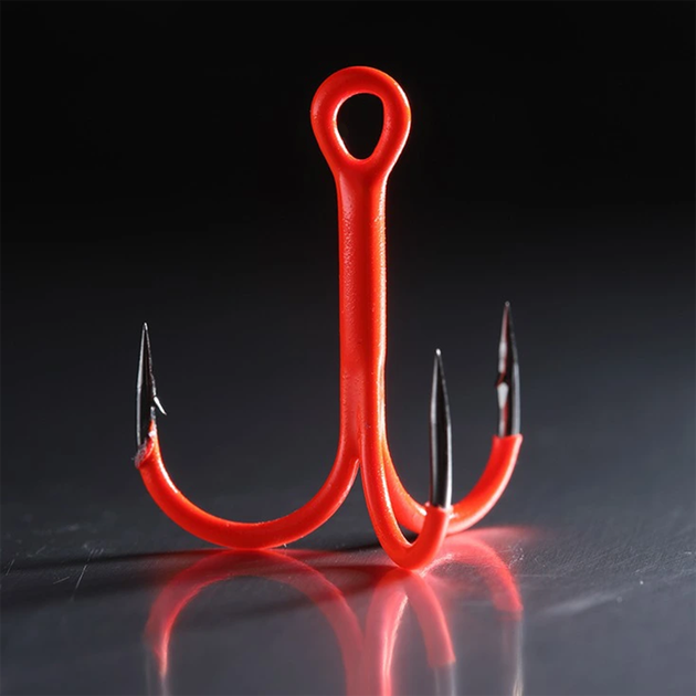 Крючок тройной BKK Treble Spear-21 UVO Orange №2/0 (5шт) - Фото 3 Крючок тройной BKK Treble Spear-21 UVO Orange №2/0 (5шт) - изображение 3