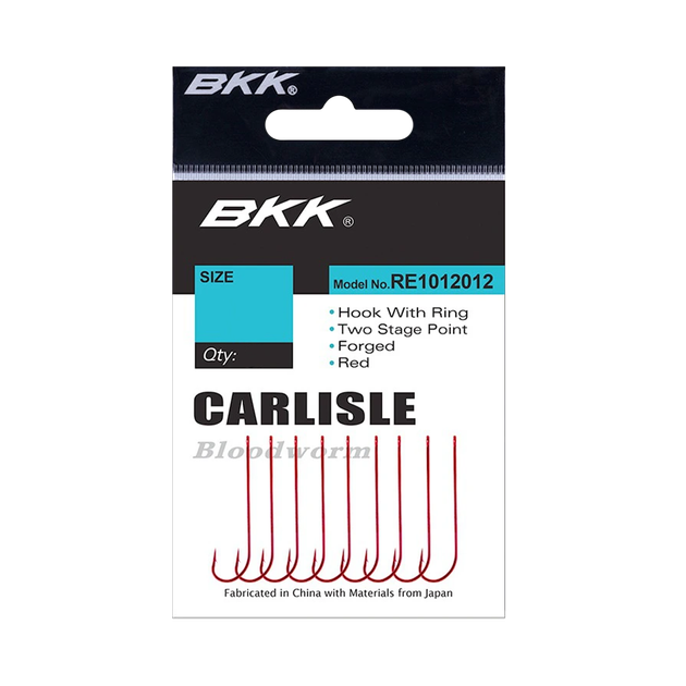 Крючок BKK Red Carlisle Bloodworm-R №12 (10шт) - Фото 6 Крючок BKK Red Carlisle Bloodworm-R №12 (10шт) - изображение 6