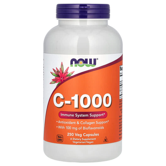 Витамин С-1000 с биофлавоноидами, C-1000, Now Foods, 250 вегетарианских капсул - Фото 1 Витамин С-1000 с биофлавоноидами, C-1000, Now Foods, 250 вегетарианских капсул - изображение 1