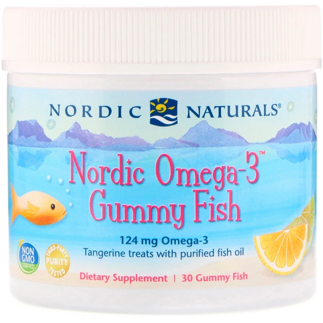 Омега-3 Nordic Naturals Omega-3 Gummy Fish 124 мг, мандарин, 30 жувальних пастилок
