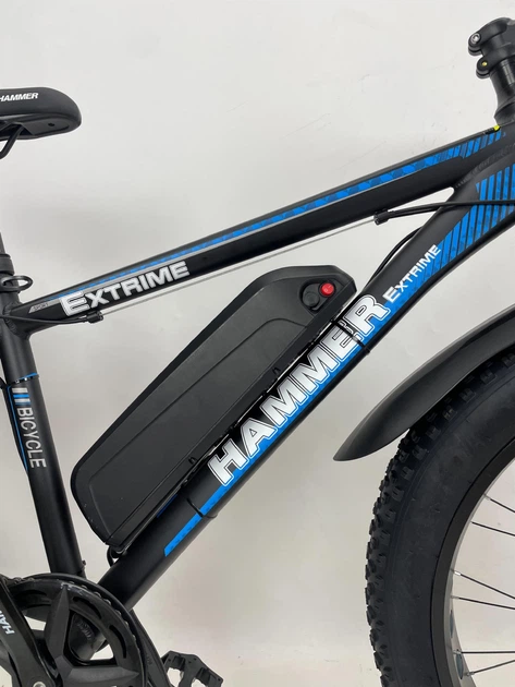 Електричний велосипед Hammer Fatbike 26" (1000W 48V 21Ah) PASS-система Блакитний - зображення 4