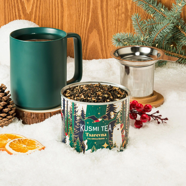 Zestaw Kusmi Tea herbata czarna sypana Tsarevna 120 g + Kubek z zaparzaczem (3585810111629) - obraz 3