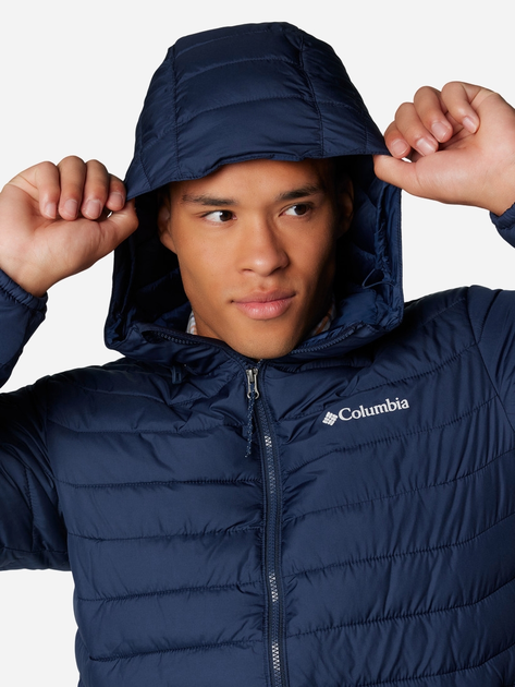 Куртка демісезонна з капюшоном чоловіча Columbia Powder Lite II Hdd Jkt 2086944464 XL Темно-синя (195981412925) - зображення 6