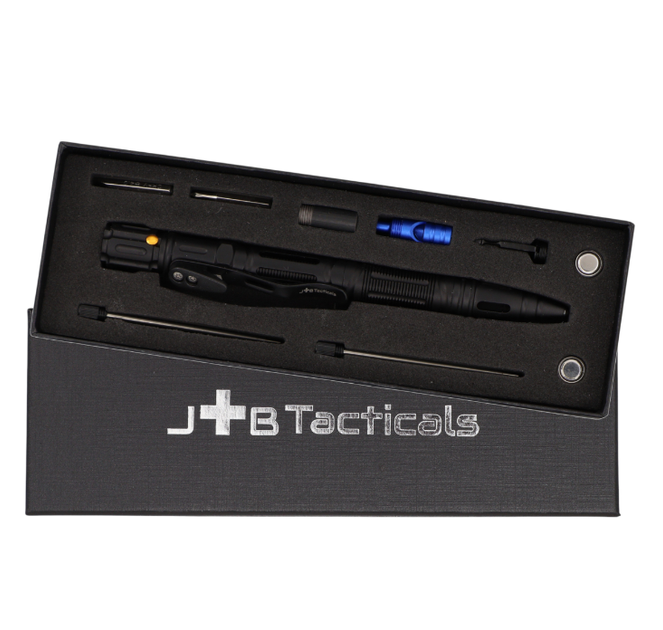 Професійна Тактична Ручка JB Tacticals Kubotan JB-04 EDC 10-V-1 Кресало Молоток Ліхтарик Ніж Свист (1) - зображення 2