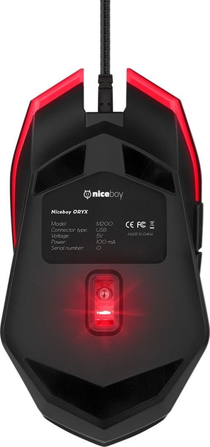 Mysz Niceboy ORYX M200 USB Black/Red (8594182423686) - obraz 6