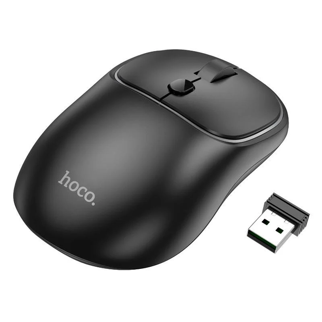 Маніпулятор миша HOCO GM25 Royal dual-mode business wireless mouse Dark Night Black (6942007608527) - Фото 1 Маніпулятор миша HOCO GM25 Royal dual-mode business wireless mouse Dark Night Black (6942007608527) - зображення 1