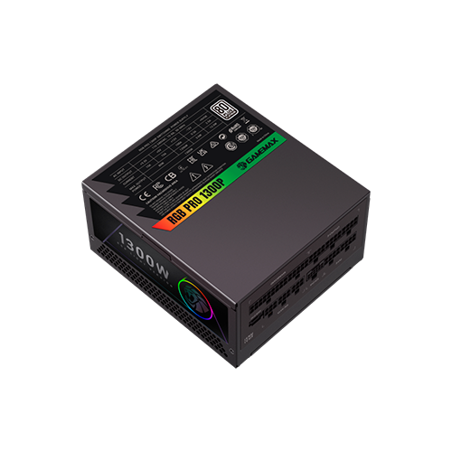 Блок питания GameMax RGB PRO 1300P Черный 1300W ATX 3.1 модульный 80+ Platinum 140 мм вентилятор подсветки RGB для ПК (RGB PRO 1300P) - изображение 7