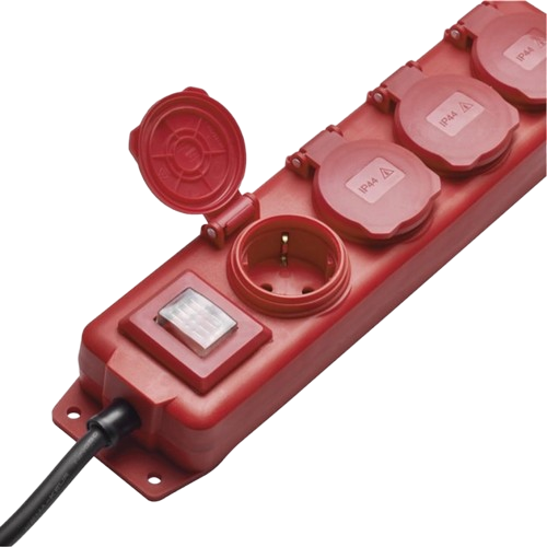 Подовжувач мережі EMOS P14201 Red з вимикачем 4 розетки кабель 10 м навантаження до 3680 Вт - зображення 2