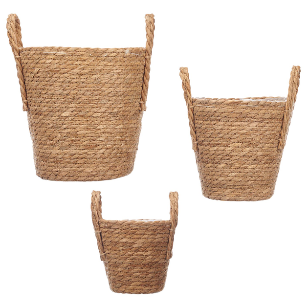 Zestaw koszyków plecionych Giftdecor Esparto z uchwytami 3 sztuki (8430852942739) - obraz 2