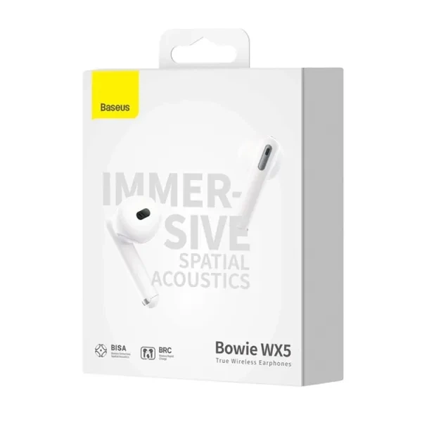 Бездротові Bluetooth навушники Baseus Bowie WX5 True Wireless TWS Earphones White - изображение 6