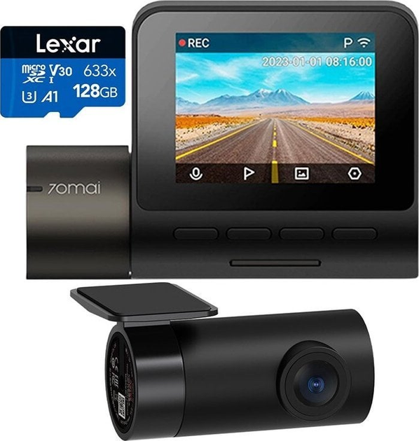 Відеореєстратор 70mai A200 Dash Cam 1080P HDR + Rear Cam RC11 + карта Lexar 128GB (5904463685277) - зображення 1