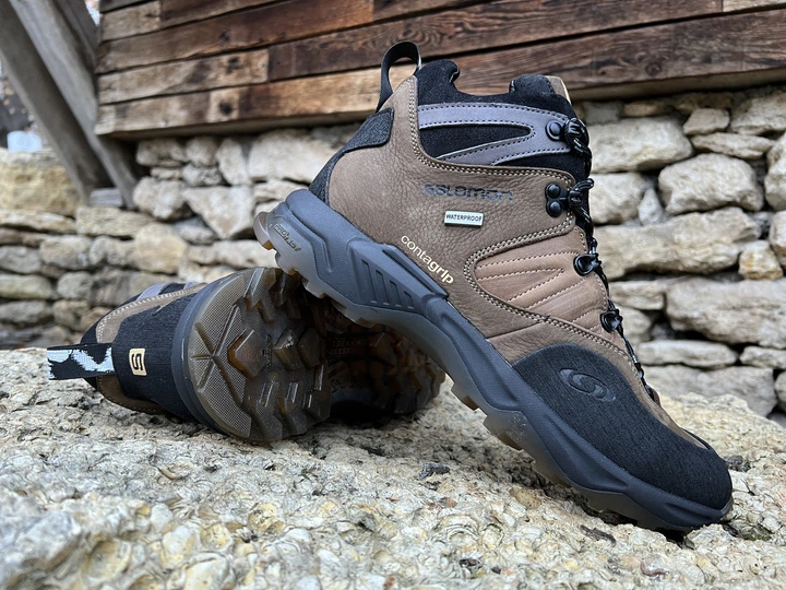 Спортивные кожаные ботинки, кроссовки термо Salomon Contagrip Gore-Tex Coyote 43 (арт. 346638263) - Фото 2 Спортивные кожаные ботинки, кроссовки термо Salomon Contagrip Gore-Tex Coyote 43 (арт. 346638263) - изображение 2