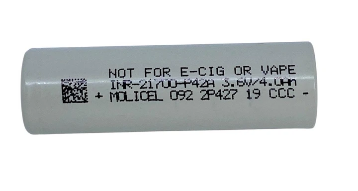 Аккумулятор высокотоковый Molicel молицел INR-21700 P42A 3.6 V 4200 mAh батарея литий-ионная Li-Ion - изображение 3