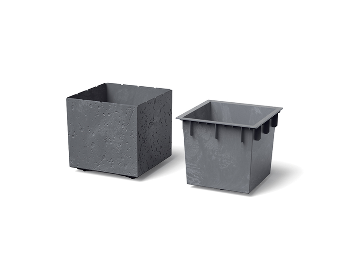 Горшок для цветов пластиковый Prosperplast Сиэра на колесах Beton Effect 40см маренго DSI400E-425U - изображение 5