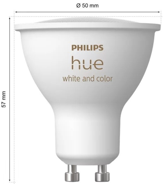 Zestaw inteligentnych żarówek Philips Hue White and Color Ambiance 4.2W GU10 EU 2 szt. (872016922981500) - obraz 3