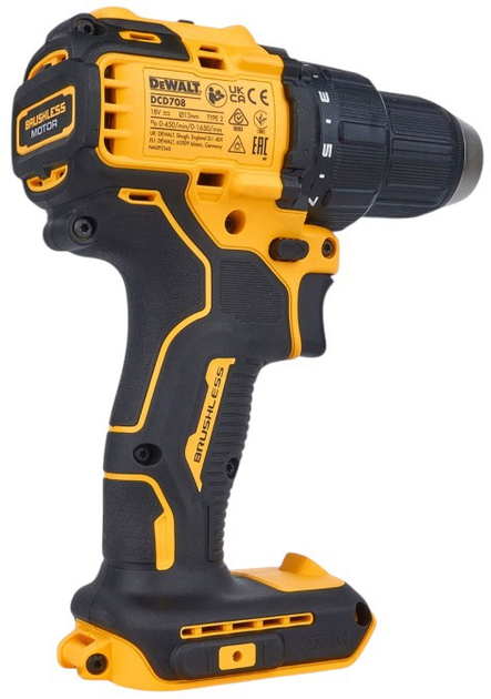 Wiertarko-wkrętarka akumulatorowa DeWalt DCD708D1T-QW 18 V 1 x 2 Ah (5035048732380) - obraz 3