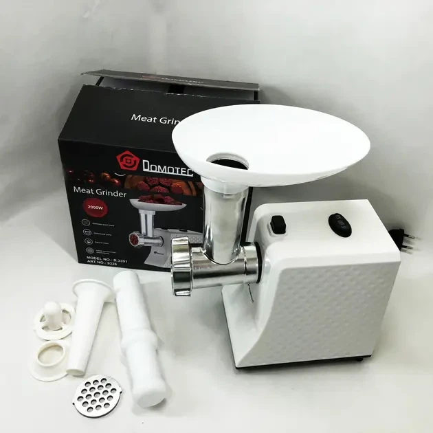 Мясорубка электрическая domotec r3391 2000w, мощная компактная мясорубка для дома, мясорубка 3 в 1 - Фото 4 Мясорубка электрическая domotec r3391 2000w, мощная компактная мясорубка для дома, мясорубка 3 в 1 - изображение 4