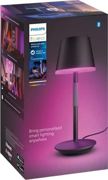 Inteligentna lampa stołowa Philips Hue Go EU/UK Czarna (871951440459500) - obraz 8