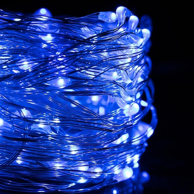 Kurtyna świetlna Springos CL0084 Druciki 200 LED Niebieska (5907719401195) - obraz 10