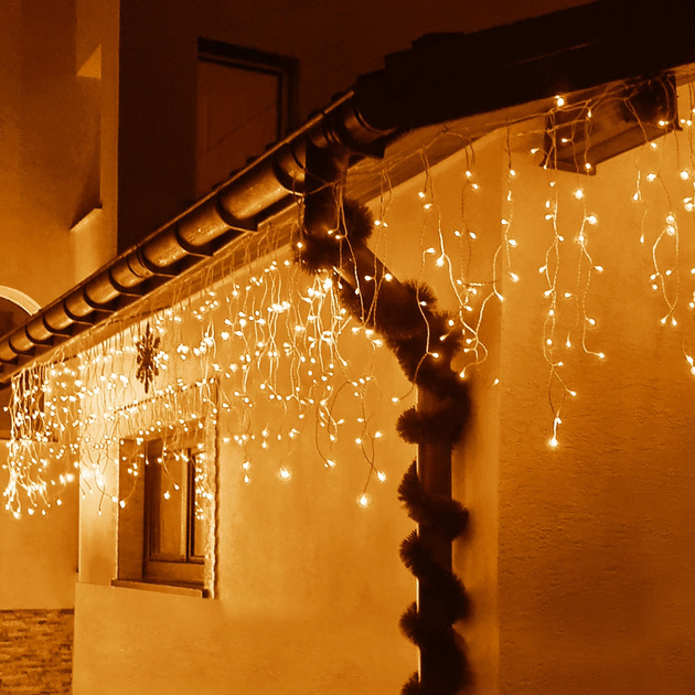 Kurtyna świetlna Springos CL0201 Sople 200 LED Ciepła biała (5907719412740) - obraz 12