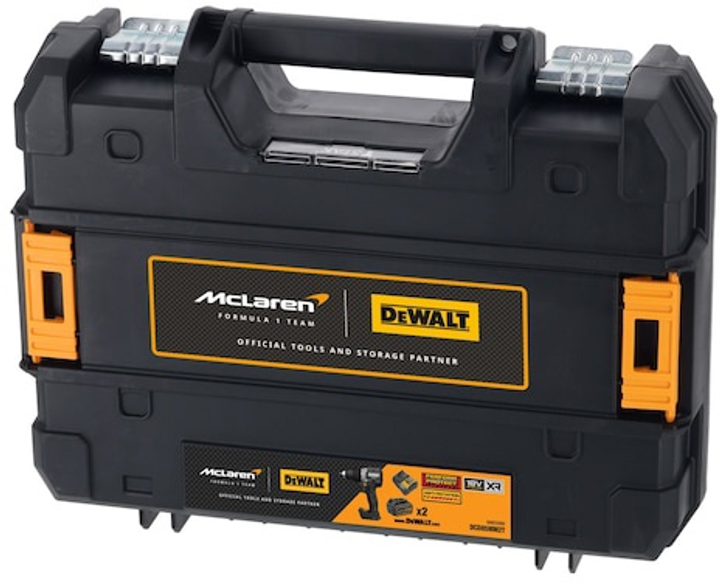 Wiertarko-wkrętarka akumulatorowa DeWalt x McLaren F1 Team DCD85MM2T-QW 18 V 2 x 4 Ah (5054905326586) - obraz 6