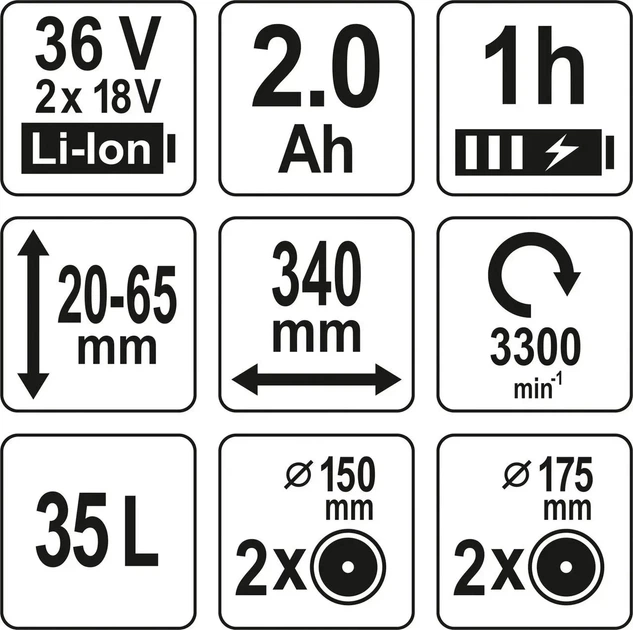 Газонокосарка на 4-х колесах акумуляторна YATO YT-85220 2х Li-Ion 18В 2 Аг - Фото 4 Газонокосарка на 4-х колесах акумуляторна YATO YT-85220 2х Li-Ion 18В 2 Аг - изображение 4