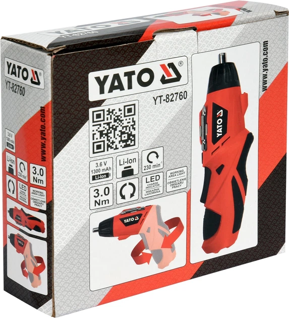 Викрутка акумуляторна YATO YT-82760 Li-Ion 1.3 Аг 3.6 В зі змінним корпусом - изображение 4