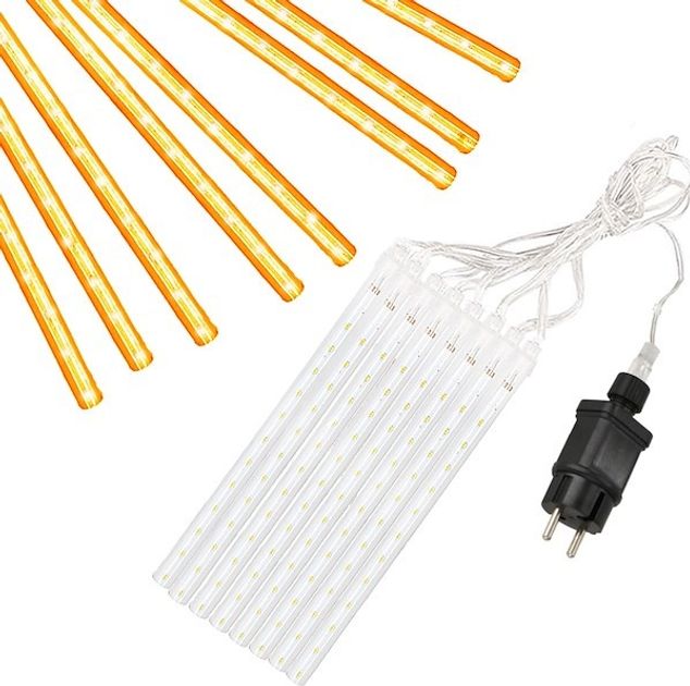 Гірлянда Springos CL1214 Метеори 144 LED Тепла біла (5907719422299) - зображення 3
