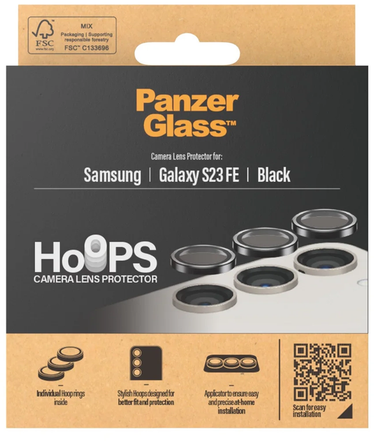 Захисне скло Panzer Glass Hoops Camera Lens Protector для Samsung Galaxy S23 FE Black (5711724004605) - зображення 4