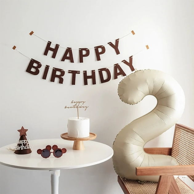 Гірлянда Паперова Happy Birthday Шоколад - Фото 4 Гірлянда Паперова Happy Birthday Шоколад - зображення 4