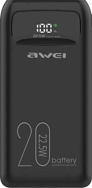 УМБ Awei P169K 20000 mAh 22.5W Black (6954284002455) - зображення 1