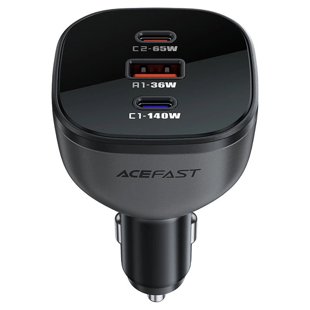Автомобільний зарядний пристрій ACEFAST B14 165W (2*USB-C+USB-A) 3-port car charger Black (6974316282938) - Фото 5 Автомобільний зарядний пристрій ACEFAST B14 165W (2*USB-C+USB-A) 3-port car charger Black (6974316282938) - изображение 5