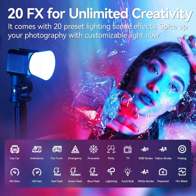Відеосвітло Ulanzi Vijim L3 RGB COB Fill Light (UV-L052GBB1 L3 RGB) (L052GBB1) - Фото 8 Відеосвітло Ulanzi Vijim L3 RGB COB Fill Light (UV-L052GBB1 L3 RGB) (L052GBB1) - зображення 8