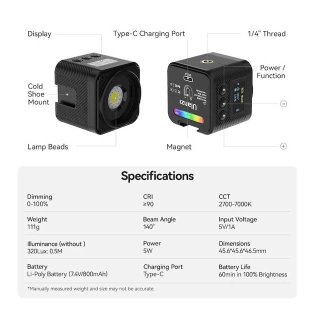 Відеосвітло Ulanzi Vijim L3 RGB COB Fill Light (UV-L052GBB1 L3 RGB) (L052GBB1) - Фото 13 Відеосвітло Ulanzi Vijim L3 RGB COB Fill Light (UV-L052GBB1 L3 RGB) (L052GBB1) - зображення 13