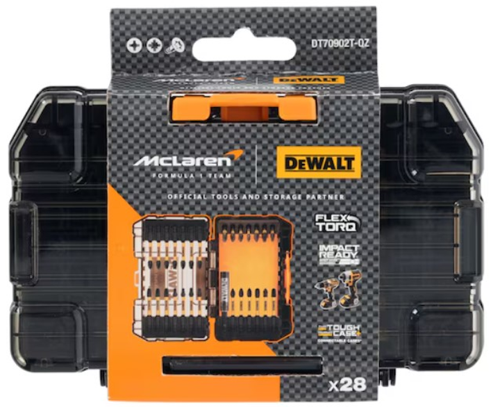 Zestaw końcówek wkrętarskich z udarowym uchwytem DeWalt McLaren 28 szt (DT70902T-QZ) - obraz 1