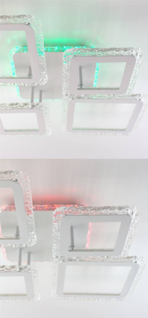 Керована світлодіодна люстра Esllse OVAL ICE RGB 75W 5S-APP-725x500x93- WHITE/CLEAR-220-IP20 - зображення 4