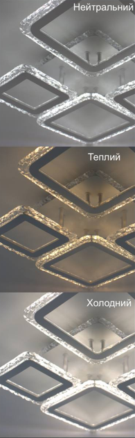Керована світлодіодна люстра Esllse OVAL ICE RGB 75W 5S-APP-725x500x93- WHITE/CLEAR-220-IP20 - зображення 6
