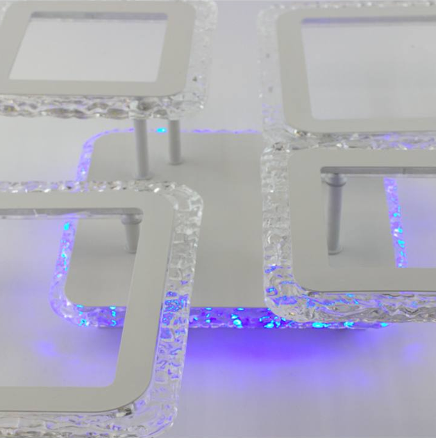 Керована світлодіодна люстра Esllse OVAL ICE RGB 75W 5S-APP-725x500x93- WHITE/CLEAR-220-IP20 - зображення 8