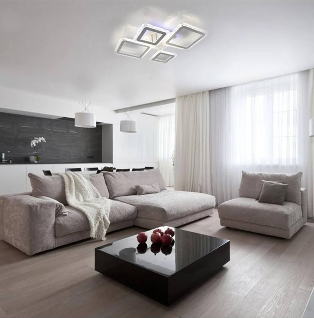 Керована світлодіодна люстра Esllse OVAL ICE RGB 75W 5S-APP-725x500x93- WHITE/CLEAR-220-IP20 - зображення 12