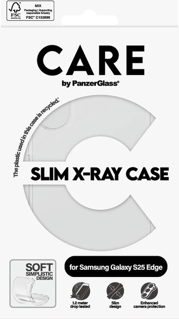 Etui CARE by PanzerGlass Fashion X-Ray do Samsung Galaxy S25 Edge Clear (PAN001153) - obraz 4