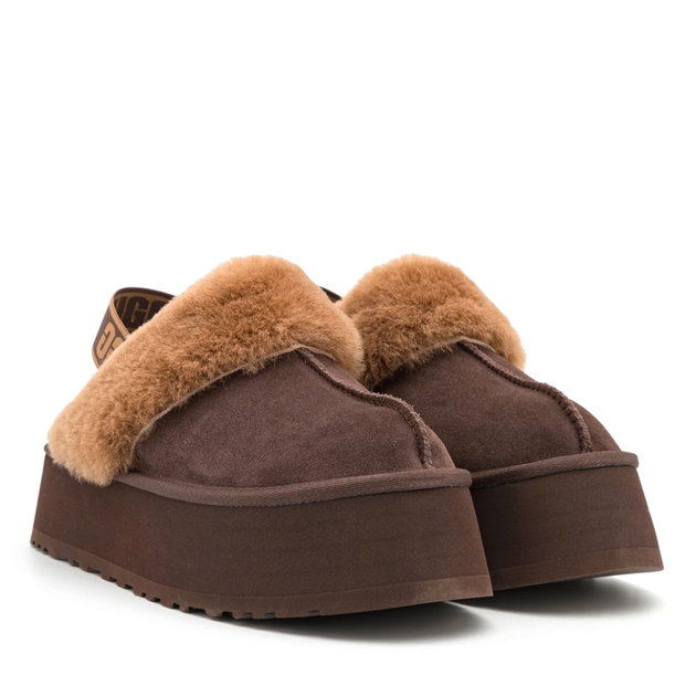 Жіночі уггі Сандалі Платформа Темно Коричневі Замша UGG Funkette Slippers Platform Chocolate (38, темно коричневий) - Фото 2 Жіночі уггі Сандалі Платформа Темно Коричневі Замша UGG Funkette Slippers Platform Chocolate (38, темно коричневий) - изображение 2