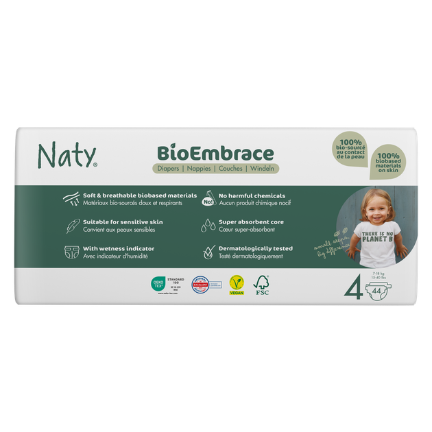 Одноразовые детские подгузники BioEmbrace "NATY". Размер 4, 44 шт. в упаковке. - изображение 11