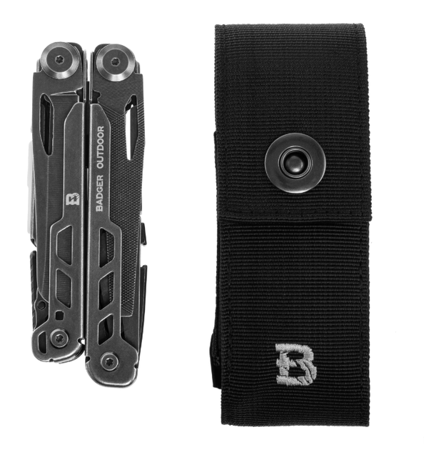 Мультитул Badger Outdoor Boa Blackwash 14 Инструментов Нейлоновая Кобура Черный BO-MT-BOA-SW - изображение 2