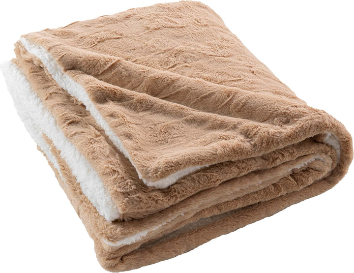 Koc Douceur d'interieur Sand pluszowy ze sztucznego futra 125 x 150 cm (3574386121217) - obraz 1