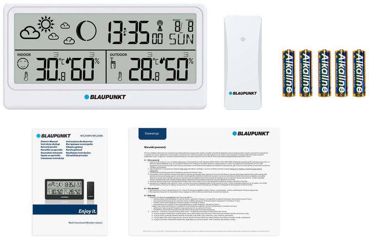 Stacja pogodowa Blaupunkt WS20WH White (5901750508080) - obraz 4