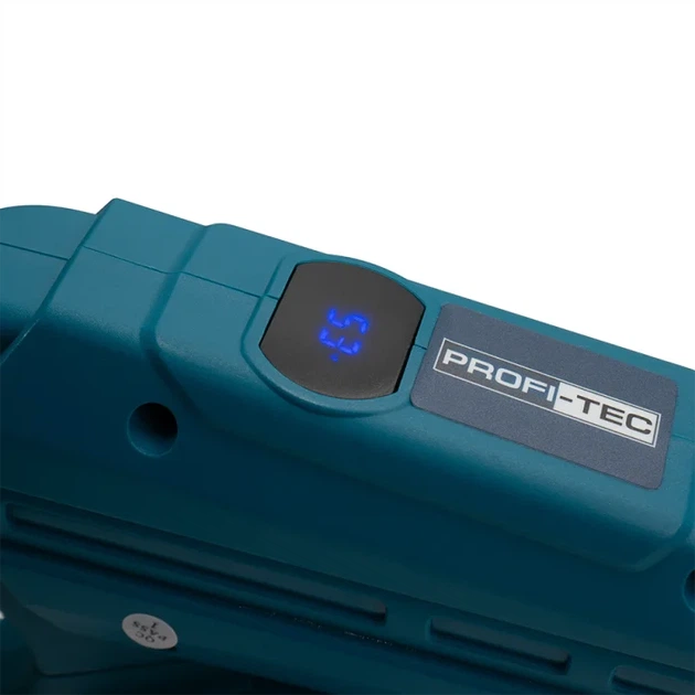 Акумуляторний тример PROFI-TEC PGT6020 із посиленою штангою та редуктором на валу (20 В, БЕЗЩІТКОВИЙ двигун, 0 – 5000 об/хв, диск 180 мм) 2×PT2020MP (2.0 Аг), ЗП BC20V, коробка (007637) - изображение 8