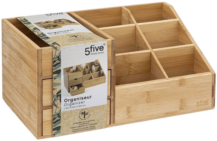 Organizer 5five Simply Smart bambusowy 3 szufladki (3560231557676) - obraz 2