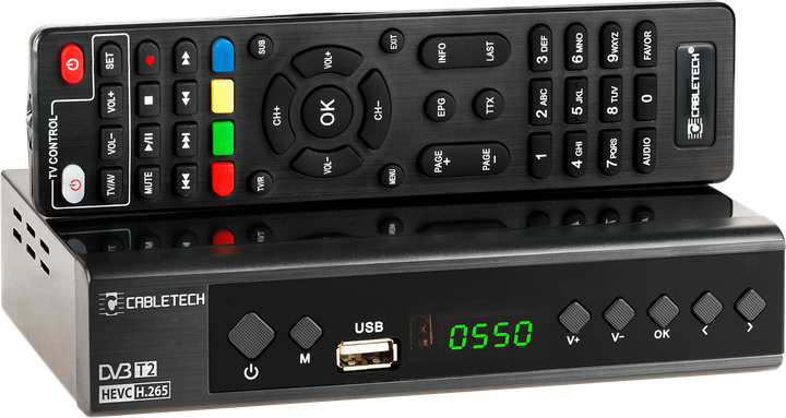Tuner cyfrowy Cabletech URZ0336C DVB-T/C Hevc H.265 10bit (5901890111171) - obraz 1